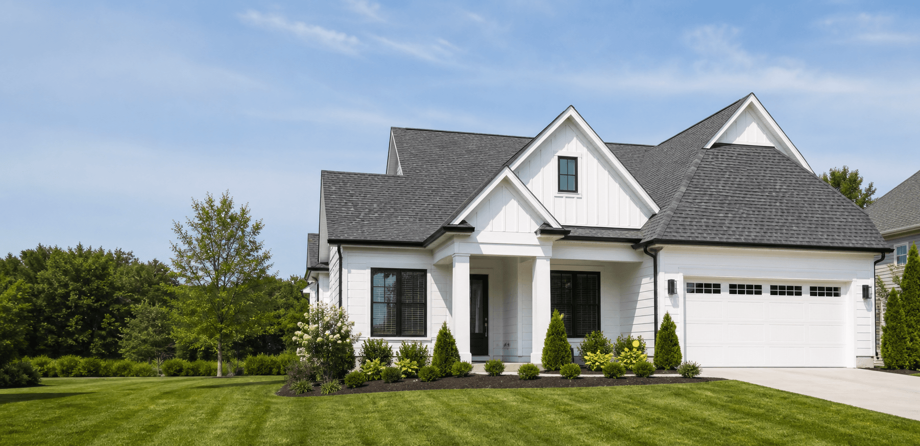 American home with a newly installed architectural shingle roof